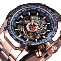 Stainless Steel Waterproof Mens Skeleton Watches-Watch-Golonzo