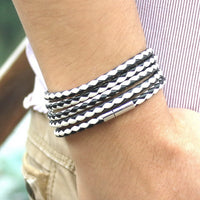 Retro Wrap Long Leather Bracelet - Chain link male charm bracelet with 5 laps-Bracelet-Golonzo