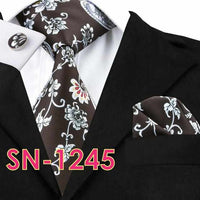 Men's Long Last Silk Ties for Formal Wedding Party - Solid Hanky Sets-Neckties-Golonzo