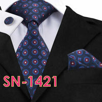 Men's Long Last Silk Ties for Formal Wedding Party - Solid Hanky Sets-Neckties-Golonzo