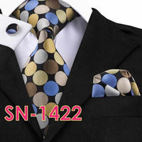 Men's Long Last Silk Ties for Formal Wedding Party - Solid Hanky Sets-Neckties-Golonzo
