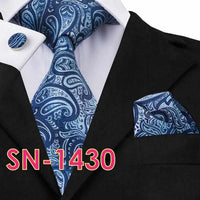 Men's Long Last Silk Ties for Formal Wedding Party - Solid Hanky Sets-Neckties-Golonzo