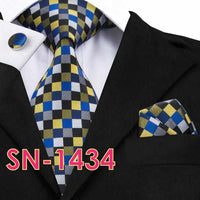 Men's Long Last Silk Ties for Formal Wedding Party - Solid Hanky Sets-Neckties-Golonzo