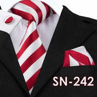 Fashion Hanky Cufflink Sets with 100% Silk Neckties for Mens Business Wedding Party-Neckties-Golonzo