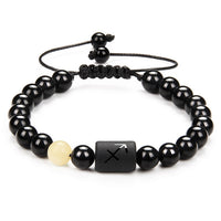 12 Constellation Couple Black Stone Bracelet-Bracelets-Golonzo