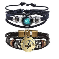 12 Zodiac Bracelets Luminous Charm Leather Bracelet-Bracelets-Golonzo