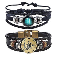 12 Zodiac Bracelets Luminous Charm Leather Bracelet-Bracelets-Golonzo