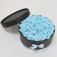 Hug Bucket Round Paper Box +Rose Soap Flower Packing Set-Artificial Flora-Golonzo