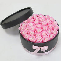 Hug Bucket Round Paper Box +Rose Soap Flower Packing Set-Artificial Flora-Golonzo