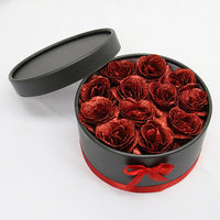 Hug Bucket Round Paper Box +Rose Soap Flower Packing Set-Artificial Flora-Golonzo