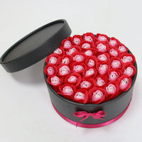 Hug Bucket Round Paper Box +Rose Soap Flower Packing Set-Artificial Flora-Golonzo