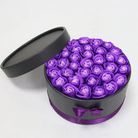 Hug Bucket Round Paper Box +Rose Soap Flower Packing Set-Artificial Flora-Golonzo