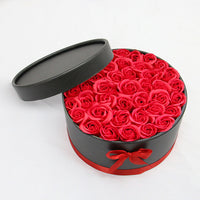 Hug Bucket Round Paper Box +Rose Soap Flower Packing Set-Artificial Flora-Golonzo