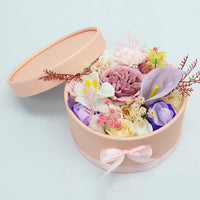 Hug Bucket Round Paper Box +Rose Soap Flower Packing Set-Golonzo