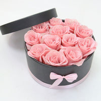 Hug Bucket Round Paper Box +Rose Soap Flower Packing Set-Artificial Flora-Golonzo