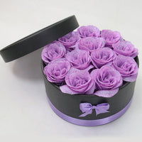 Hug Bucket Round Paper Box +Rose Soap Flower Packing Set-Golonzo