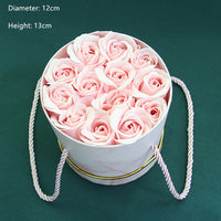 Hug Bucket Round Paper Box +Rose Soap Flower Packing Set-Golonzo