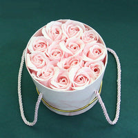 Hug Bucket Round Paper Box +Rose Soap Flower Packing Set-Artificial Flora-Golonzo