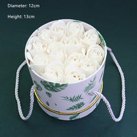 Hug Bucket Round Paper Box +Rose Soap Flower Packing Set-Golonzo