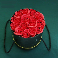Hug Bucket Round Paper Box +Rose Soap Flower Packing Set-Artificial Flora-Golonzo