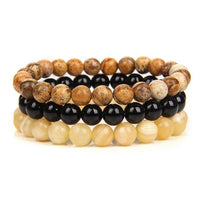 8mm Natural Stone Bracelet 3Pcs/set-Bracelets-Golonzo