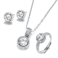 Jewelry Sets - Ring, Stud Earring, Necklace Round Shape Gift for Women-Jewelry Sets-Golonzo