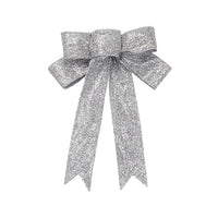 Large Sparkling Glitter Christmas Bow Ribbon Tree Decoration-Christmas Bow-Golonzo