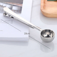 Stainless Coffee Spoon - Cafe Spoon with Coffee Bag Sealing Clip-Spoons-Golonzo