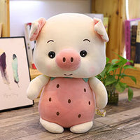 Rabbit and Pig Stuffed Doll with Strawberry and Pineapple Costume-Stuffed Animals-Golonzo