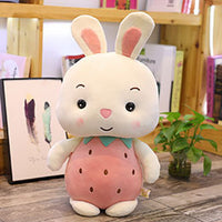 Rabbit and Pig Stuffed Doll with Strawberry and Pineapple Costume-Stuffed Animals-Golonzo