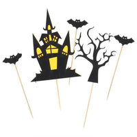 Happy Halloween Cake Topper Pumpkin Ghost Bat Witch Ghost Castle Black Cat Horror-Party Decorations-Golonzo