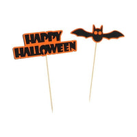 Happy Halloween Cake Topper Pumpkin Ghost Bat Witch Ghost Castle Black Cat Horror-Party Decorations-Golonzo