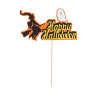 Happy Halloween Cake Topper Pumpkin Ghost Bat Witch Ghost Castle Black Cat Horror-Party Decorations-Golonzo