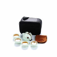 Chinese Ceramic Teapot and Tea Cup Set-Coffee and Tea Cups-Golonzo