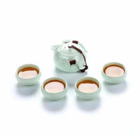 Chinese Ceramic Teapot and Tea Cup Set-Coffee and Tea Cups-Golonzo