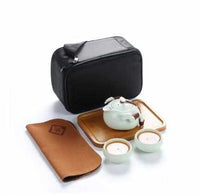 Chinese Ceramic Teapot and Tea Cup Set-Coffee and Tea Cups-Golonzo