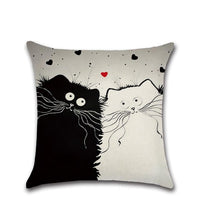 Cat Pattern Cotton Linen Throw Pillow Cushion Cover Seat-Pillow Case and Shams-Golonzo