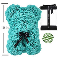 Hand Made Rose Teddy Bear 10 inch USA - Gift for Mothers Day, Valentines Day-Dolls-Golonzo