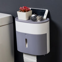 Plastic toilet paper holder bathroom double paper tissue box wall-Toilet Paper Holders-Golonzo