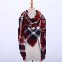 Fashion Plaid Soft Cashmere Scarves-Scarves-Golonzo