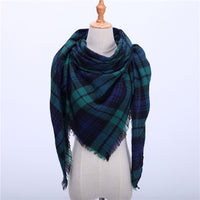 Fashion Plaid Soft Cashmere Scarves-Scarves-Golonzo