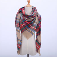 Fashion Plaid Soft Cashmere Scarves-Scarves-Golonzo