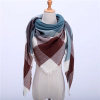 Fashion Plaid Soft Cashmere Scarves-Scarves-Golonzo