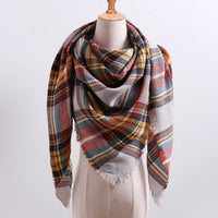 Fashion Plaid Soft Cashmere Scarves-Scarves-Golonzo