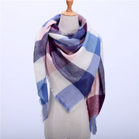 Fashion Plaid Soft Cashmere Scarves-Scarves-Golonzo