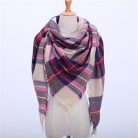 Fashion Plaid Soft Cashmere Scarves-Scarves-Golonzo