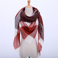 Fashion Plaid Soft Cashmere Scarves-Scarves-Golonzo