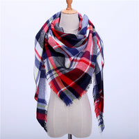 Fashion Plaid Soft Cashmere Scarves-Scarves-Golonzo