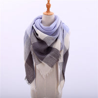 Fashion Plaid Soft Cashmere Scarves-Scarves-Golonzo