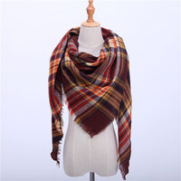 Fashion Plaid Soft Cashmere Scarves-Scarves-Golonzo